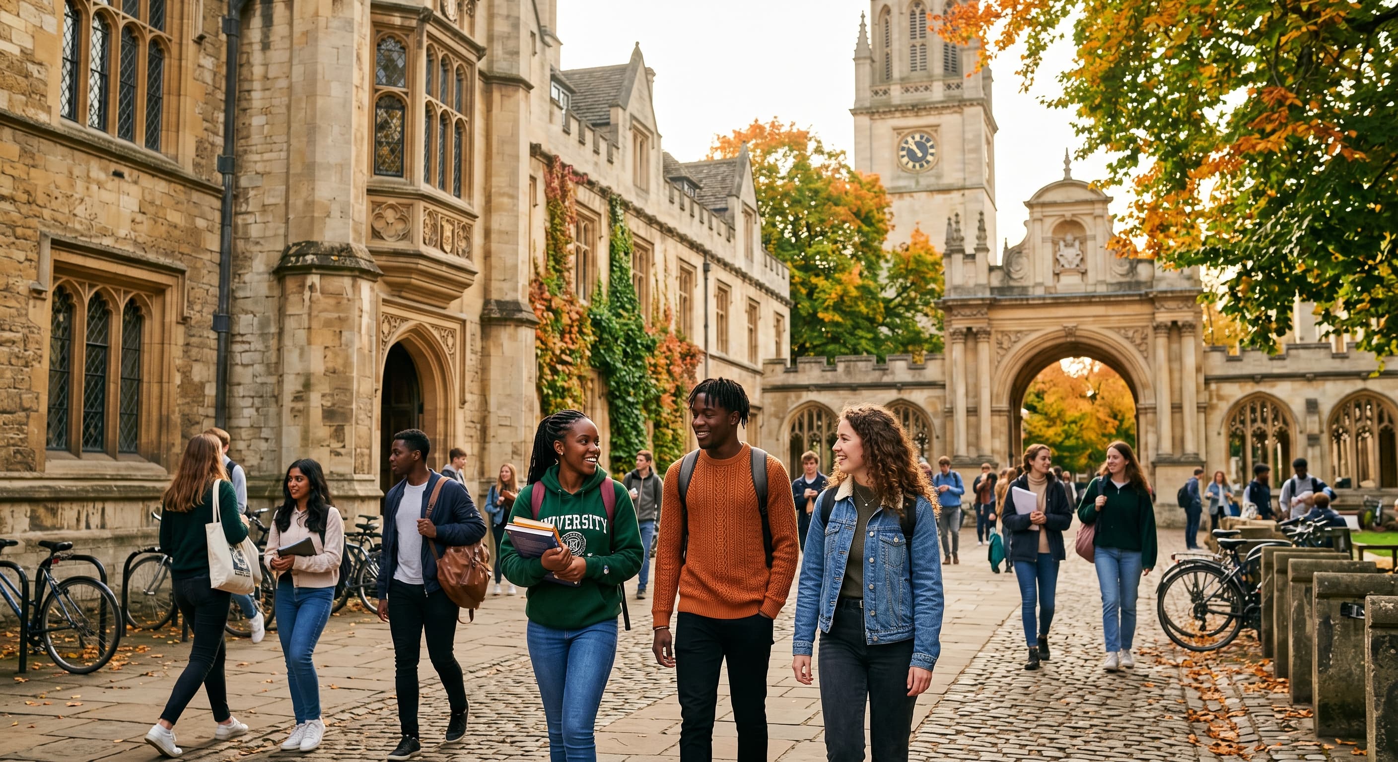Étudiants internationaux sur un campus européen — EduBridge Europe accompagne les étudiants africains vers l'excellence académique en Europe